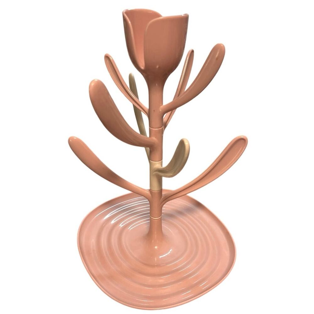 Unique Deco Counter Top Drying Rack - Pink & Cream Tulip 10.6"x 8"